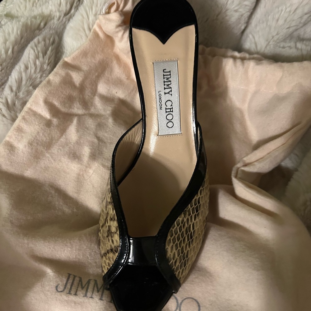 Vintage Jimmy Choo leather Snakeskin print with dust bag ✨HOST PICK✨thank you! - Picture 8 of 11